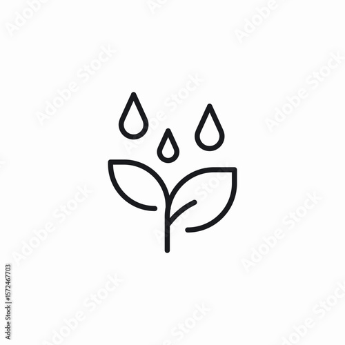 plant droplet icon sign vector