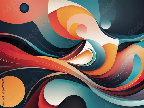 Vibrant Abstract Art with Swirling Colors