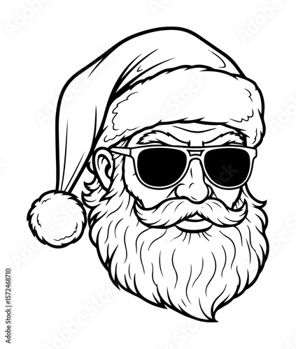 santa claus with sunglasses hipster style