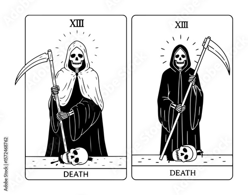 death tarot card grim reaper holding scythe