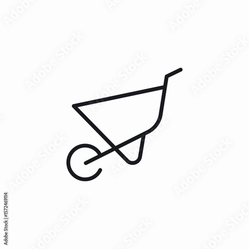 wheelbarrow carry icon sign vector