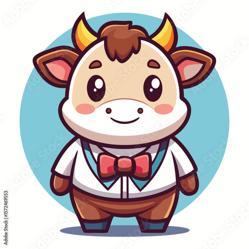 Cute cow in formal wear