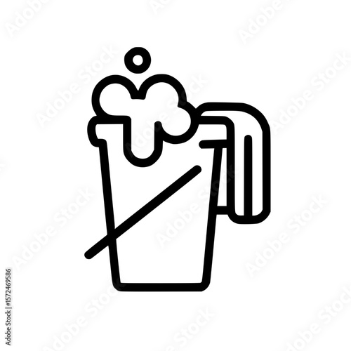 Cleaning Bucket and Rag with Foam Icon
