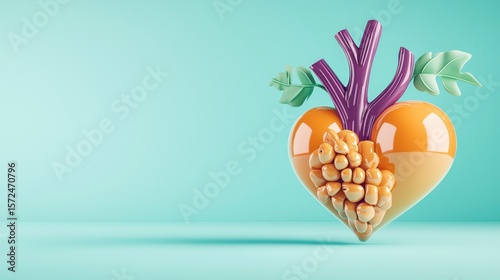 Creative Layout of Colorful Fresh Vegetables and Heart-Shaped Arrangement