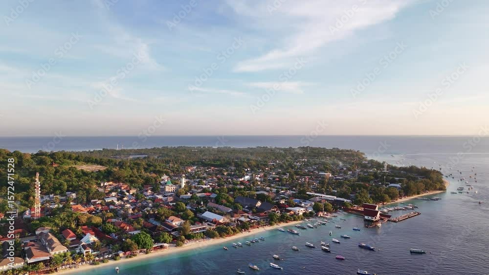 Early AM flight into the Harbor of Gili Trawangan Early AM flight into the Harbor of Gili Trawangan