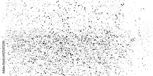 . Abstract vector noise. Small particles of debris and dust. Distressed uneven grunge overlay. Snow, stars, twinkling lights, rain drops on black background. 