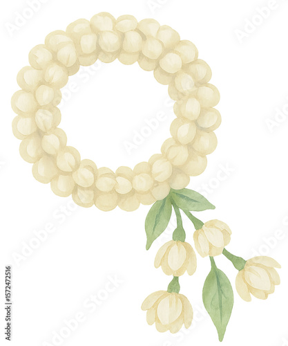 Watercolor Jasmine Garland for Mother’s Day
