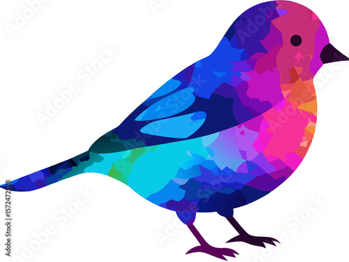 Abstract watercolor bird silhouette