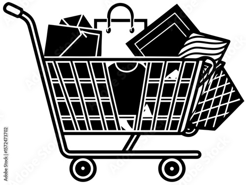 A clean modern vector of an e commerce shopping