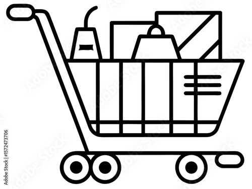 A clean modern vector of an e commerce shopping