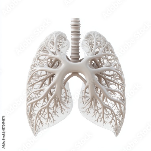 Detailed Anatomical Model of Human Lungs with Bronchial Tree Structure for Educational and Medical Use