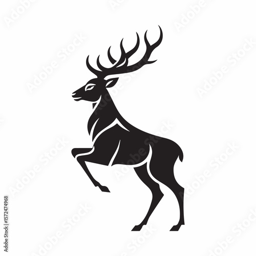 Elegant Tribal Deer Silhouette Vector