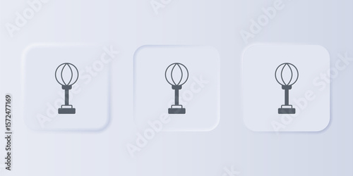 Grey Punching bag icon isolated on grey background. Set icons in square buttons. Vector