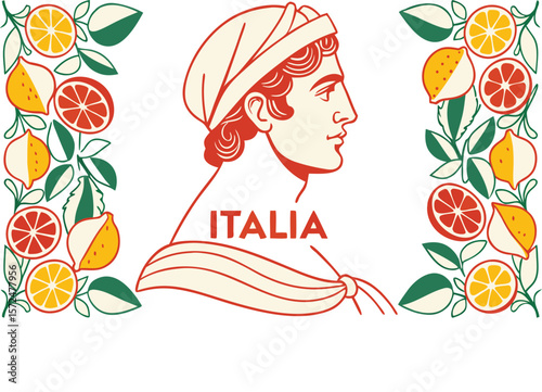 Italian Citrus Fruits A Vibrant Illustration of Italian Heritage