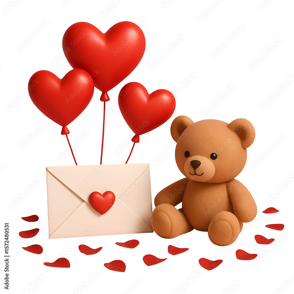 Obraz premium 3D Valentine’s Day Love Scene