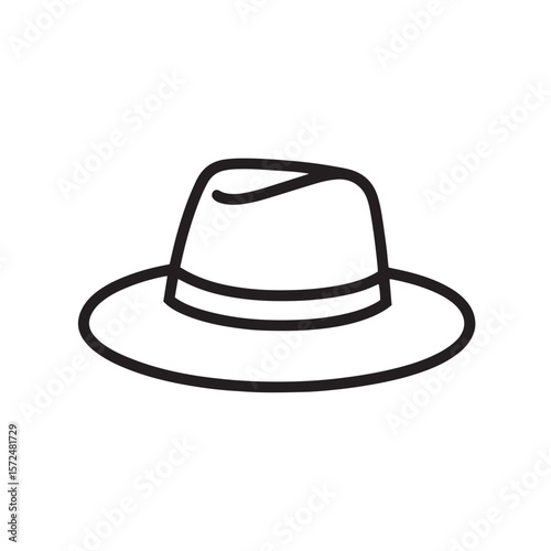 Black cowboy hat, a classic felt fashion accessory, isolated on white