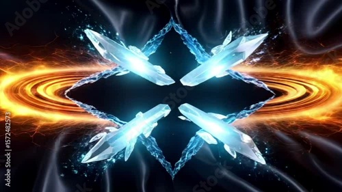 abstract fractal background, flowing abstract shapes on cosmic metaverse background for use in digital art projects, sci fi intros, or tech visuals