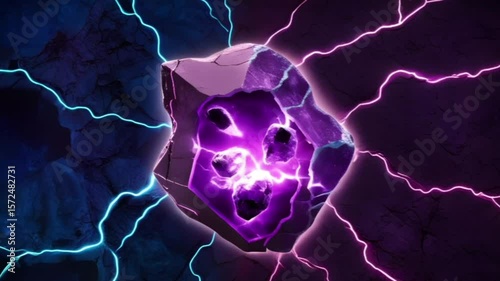 glowing abstract object with light pulses in cosmic metaverse background for use in digital art, sci fi visuals, or motion graphics projects