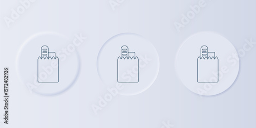 Grey Online ordering and fast food delivery icon isolated on grey background. Set icons in square buttons. Vector