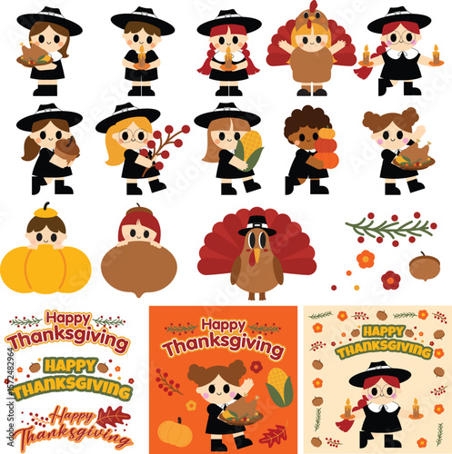 Cute Kids Thanksgiving Feast and Fun