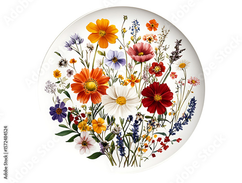Floral arrangement display studio digital art bright and colorful close-up nature's beauty