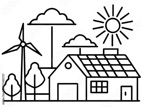vector of eco friendly energy solutions showing