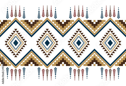 abstract Traditional geometric ethnic fabric pattern ornate elements with ethnic patterns design for textiles, rugs, clothing, sarong, scarf, batik, wrap, embroidery, print, curtain, carpet, wallpaper