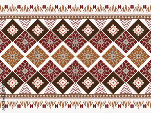 abstract Traditional geometric ethnic fabric pattern ornate elements with ethnic patterns design for textiles, rugs, clothing, sarong, scarf, batik, wrap, embroidery, print, curtain, carpet, wallpaper