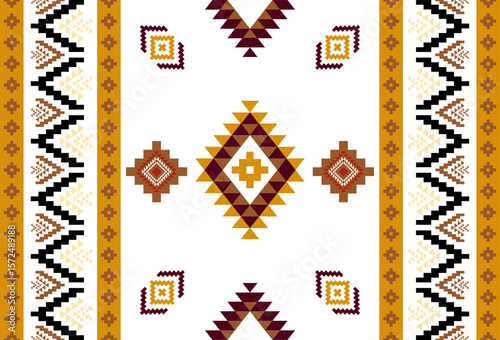 abstract Traditional geometric ethnic fabric pattern ornate elements with ethnic patterns design for textiles, rugs, clothing, sarong, scarf, batik, wrap, embroidery, print, curtain, carpet, wallpaper