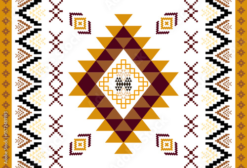 abstract Traditional geometric ethnic fabric pattern ornate elements with ethnic patterns design for textiles, rugs, clothing, sarong, scarf, batik, wrap, embroidery, print, curtain, carpet, wallpaper