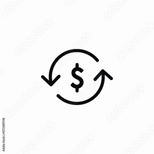 financial sync icon sign vector