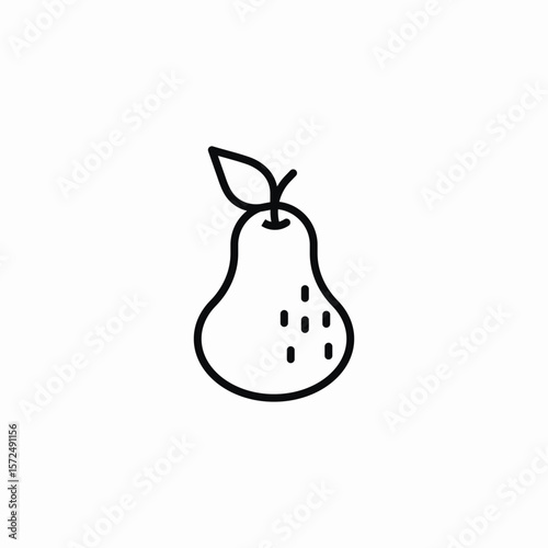 pear fruit icon sign vector