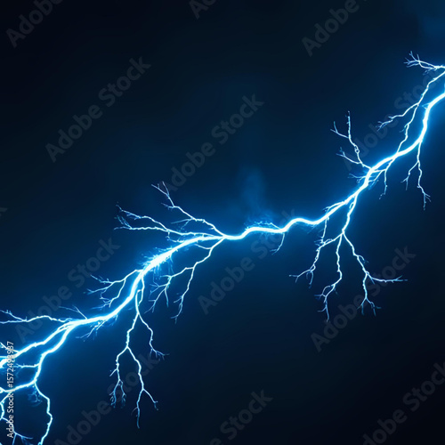 Stunning blue lightning bolt strike background image for wallpaper or design
