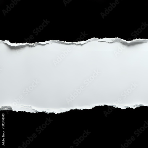 Ripped paper edge texture background white paper sheet torn edge design element