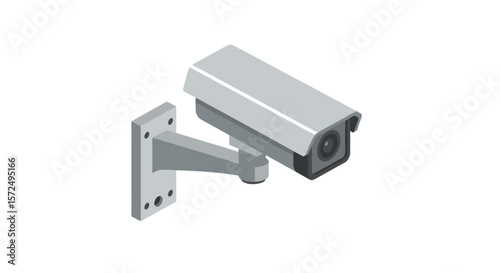 Modern 3d isometric surveillance camera on wall
