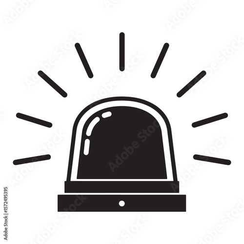 Emergency vehicle siren icon depicting alert and hazard notification in a clean vector design