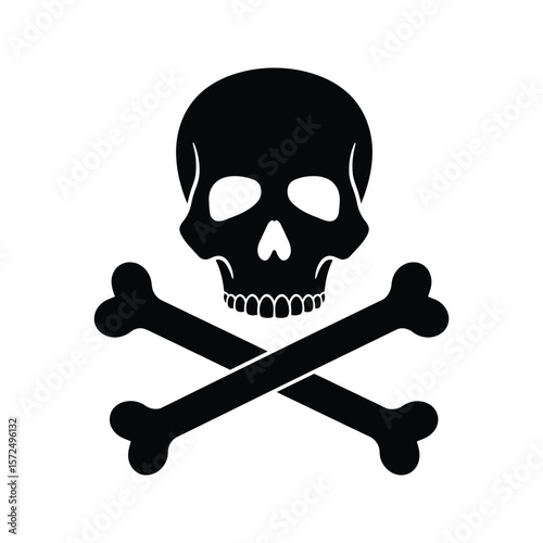Skull and Crossbones Free Vector Graphic for Danger Poison Pirate Halloween Designs