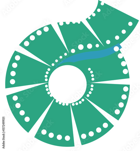 cinema or film roll vector monogram logo template