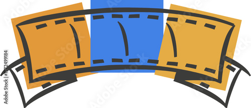 movie roll or camra roll vector monogram logo template