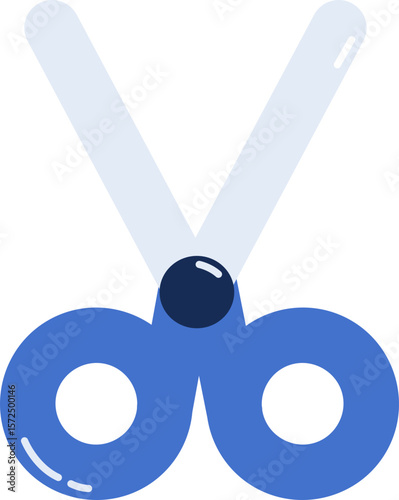 Illustration of Blue Scissors Utensil Isolated
