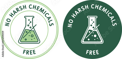 No Harsh Chemicals Free vector icons