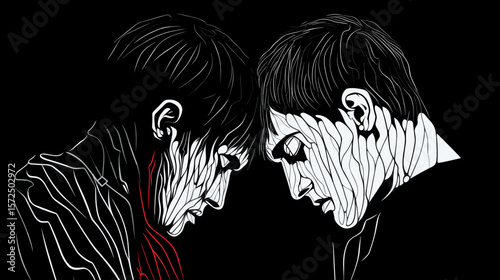 Mental health. Young people in a state of depression and despair