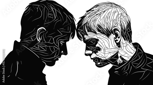 Mental health. Young people in a state of depression and despair