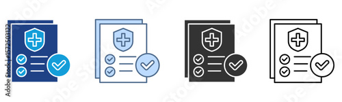 Insurance Icon Set Multiple Style Collection