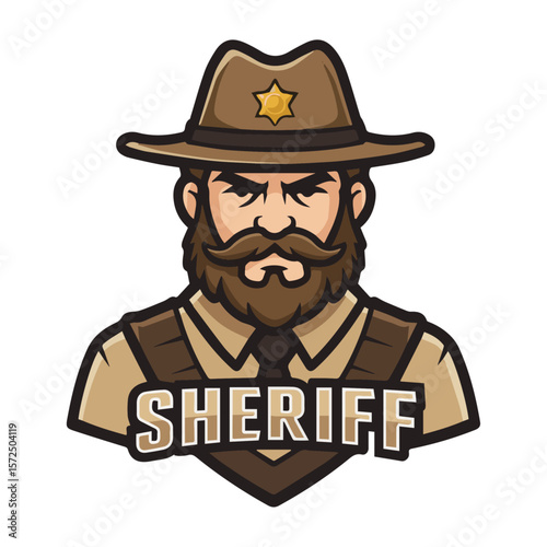 Bold Sheriff Mascot Logo Design