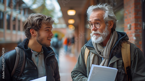 Wallpaper Mural Two men talking outdoor mentoring education conversation communication Torontodigital.ca