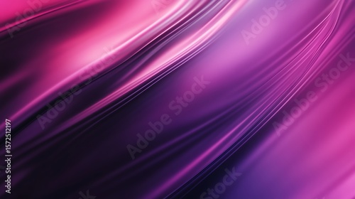 Abstract flowing waves of vibrant pink and purple metallic liquid