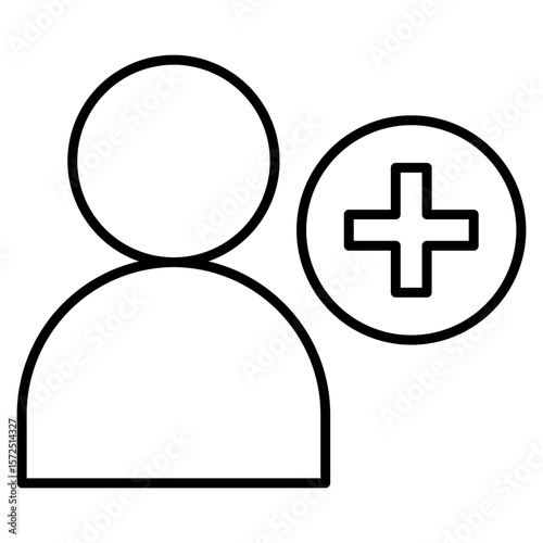 Patients Outline Icon Element For Design