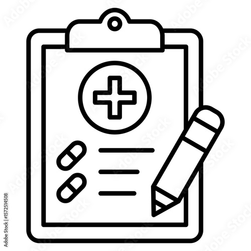 Prescription Outline Icon Element For Design