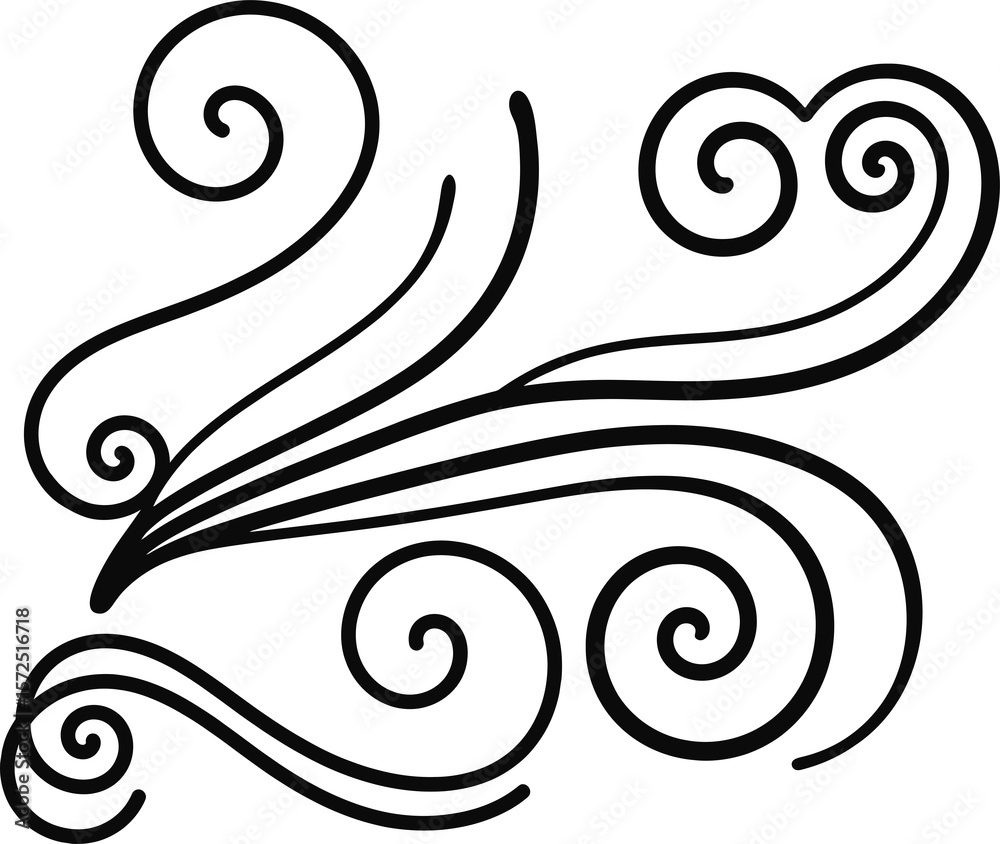 Fototapeta premium Vintage Filigree Swirls, calligraphy font style Decorative Elements, Text Ornaments curly thin line swings swashes, Flourishes Swirls, text divider, flourish Swirl ornament stroke, scroll design